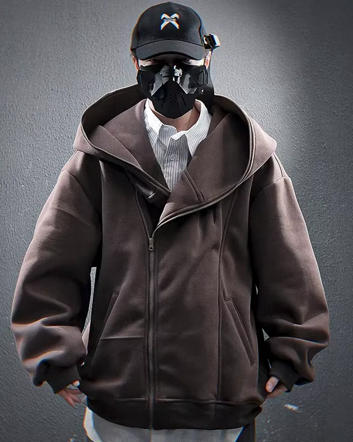 Asymmetrical zipper hoodie "Ama" - Image 10