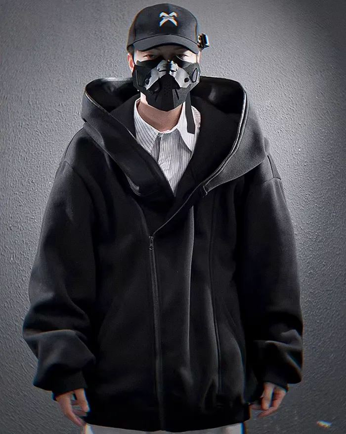Asymmetrical zipper hoodie "Ama" - Image 11