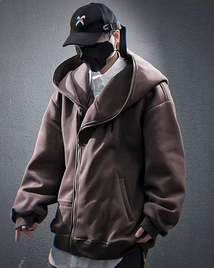 Asymmetrical zipper hoodie "Ama" - Image 2