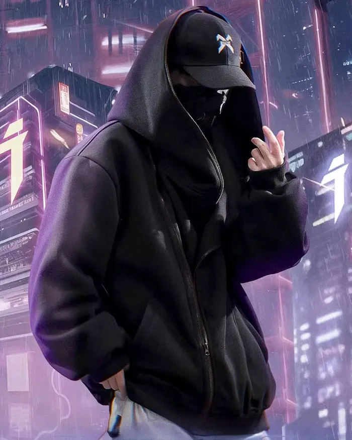 Asymmetrical zipper hoodie "Ama" - Image 6