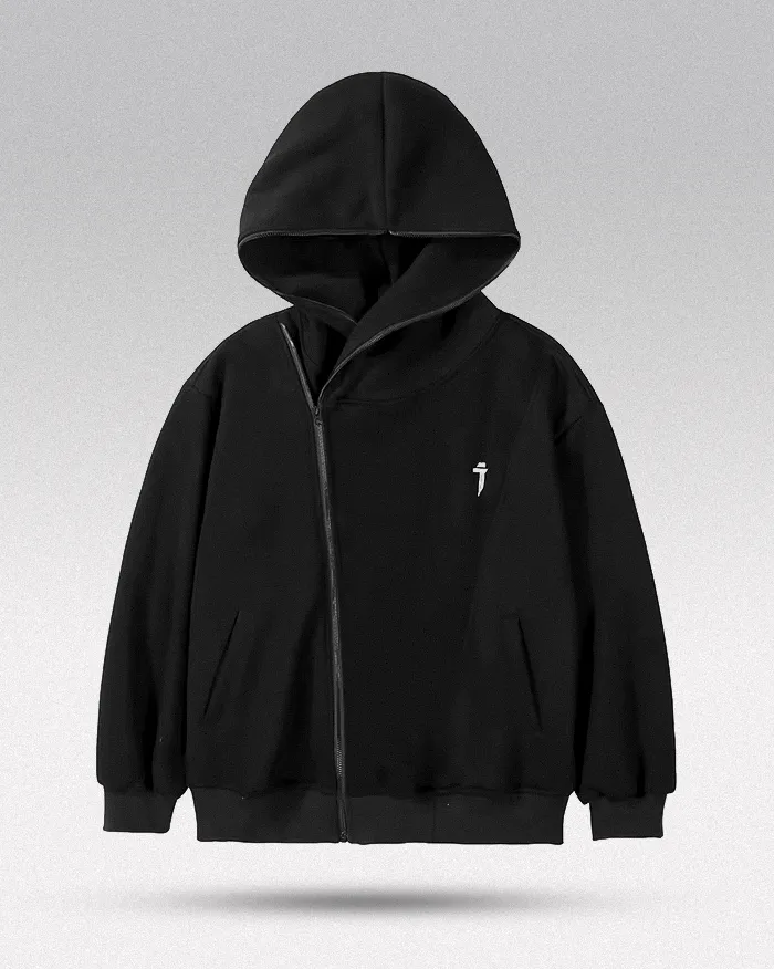 Asymmetrical zipper hoodie "Ama" - Image 8