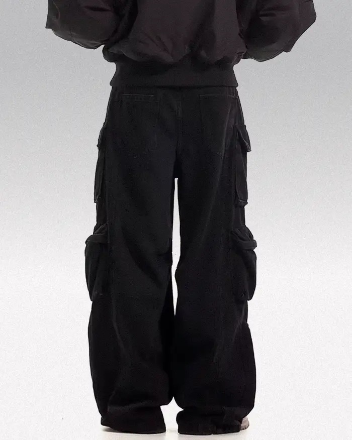 Black baggy cargo jeans "Yasu" - Image 2