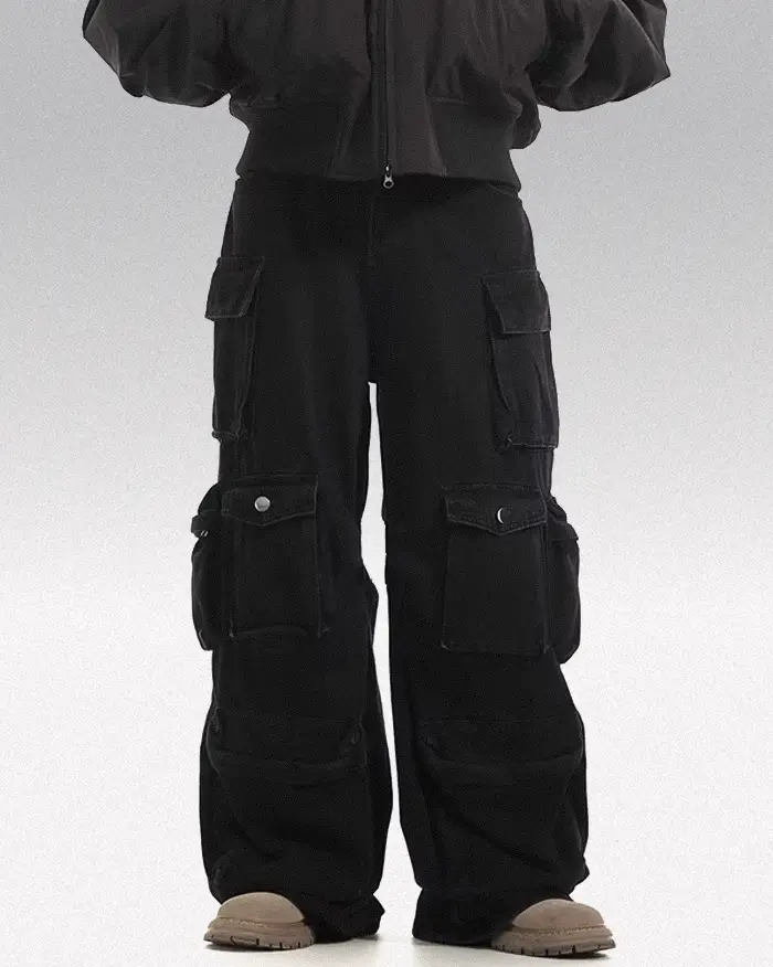 Black baggy cargo jeans "Yasu" - Image 3