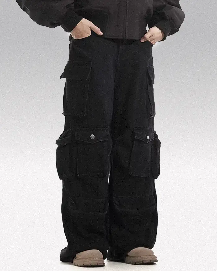 Black baggy cargo jeans "Yasu" - Image 4