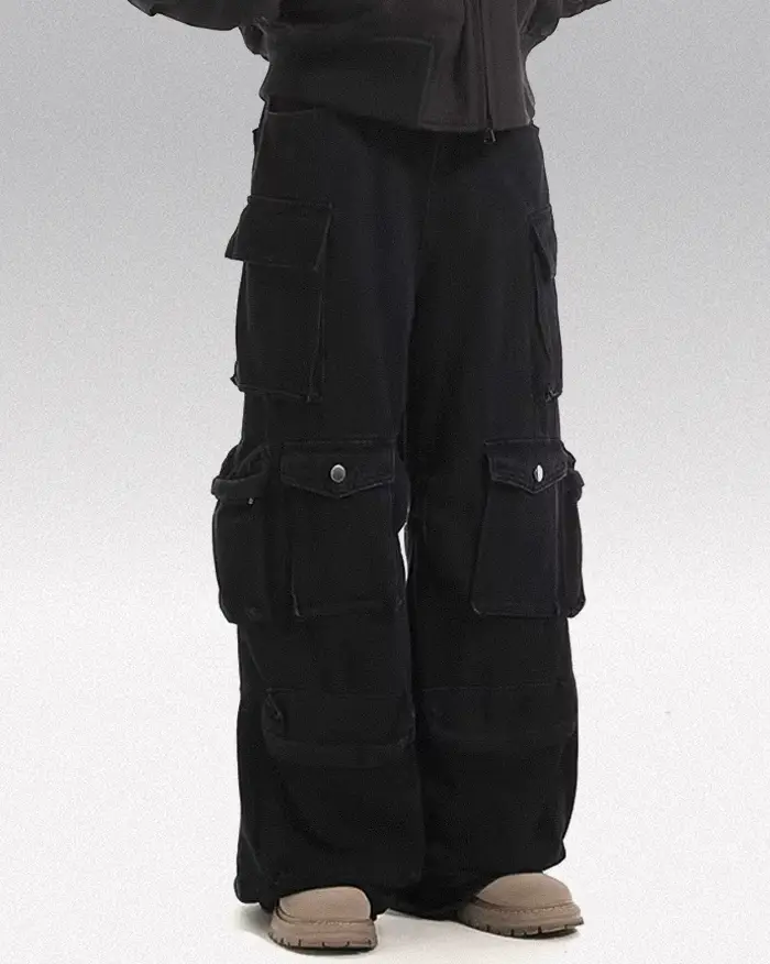 Black baggy cargo jeans "Yasu" - Image 5