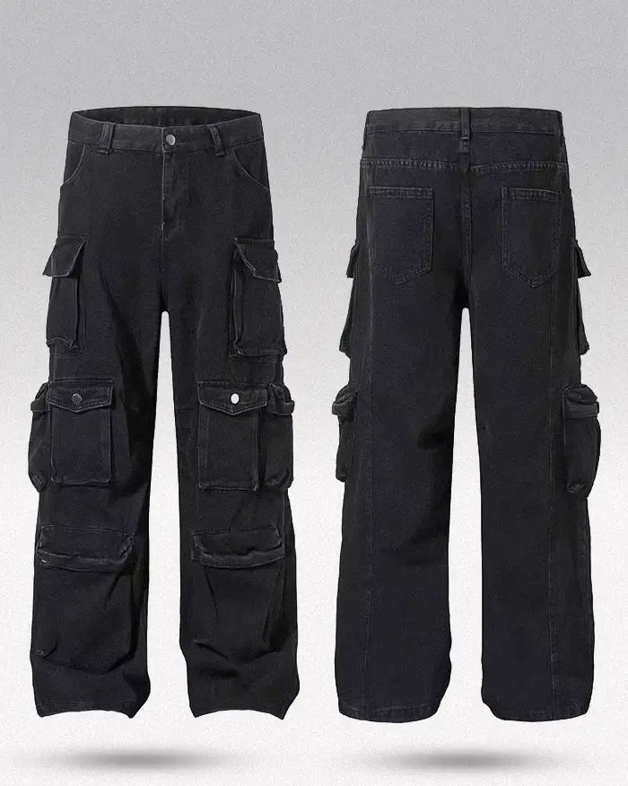 Black baggy cargo jeans "Yasu" - Image 6