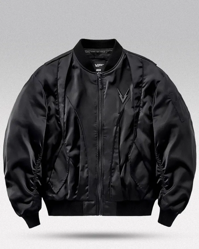 Black bomber jacket streetwear "Haoki"