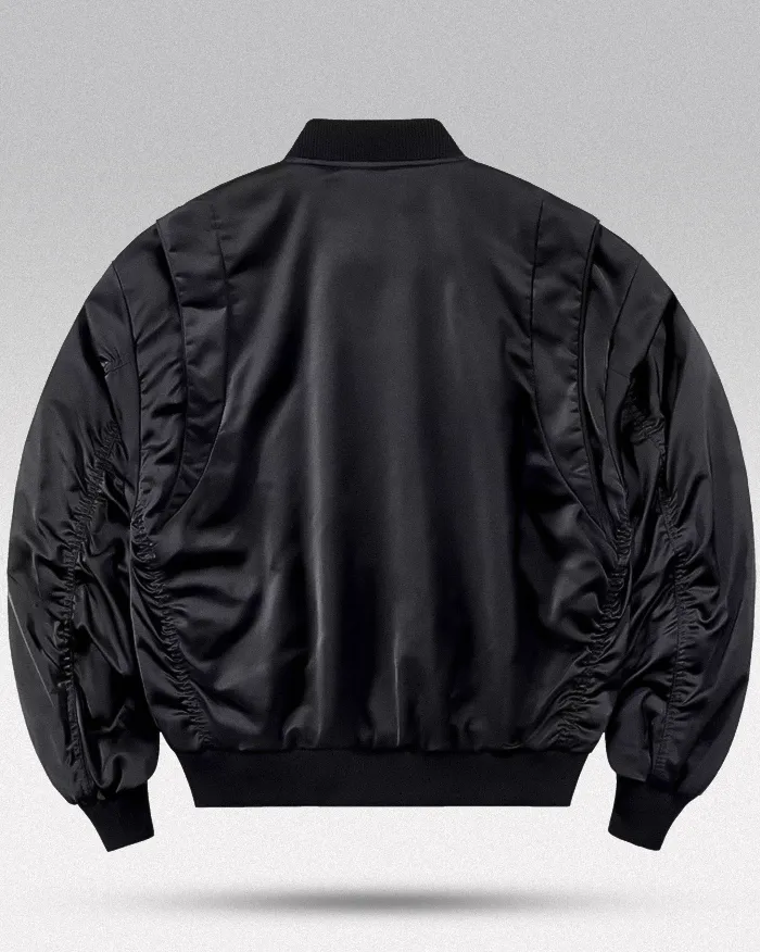 Black bomber jacket streetwear "Haoki" - Image 2