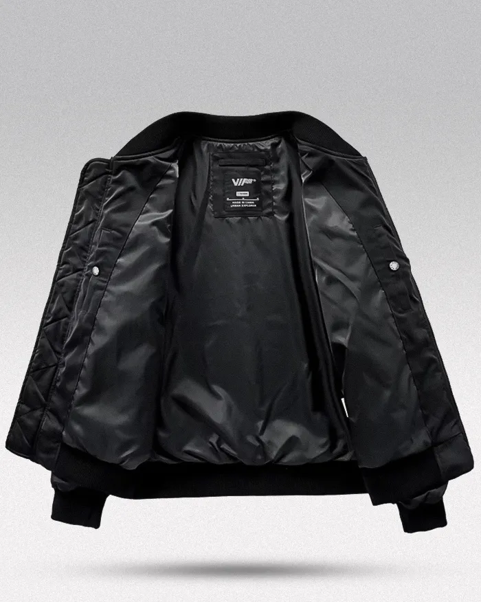 Black bomber jacket streetwear "Haoki" - Image 3