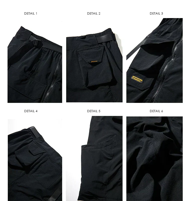 Black Cargo Shorts Men "Michika" - Image 5