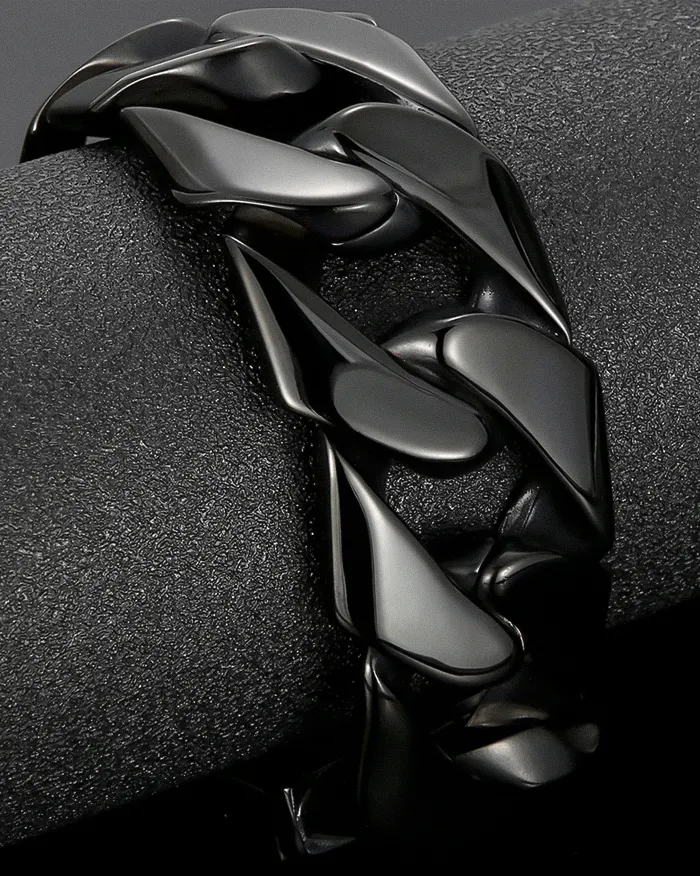 Black Cuban Link Bracelet "Phantom" - Image 3