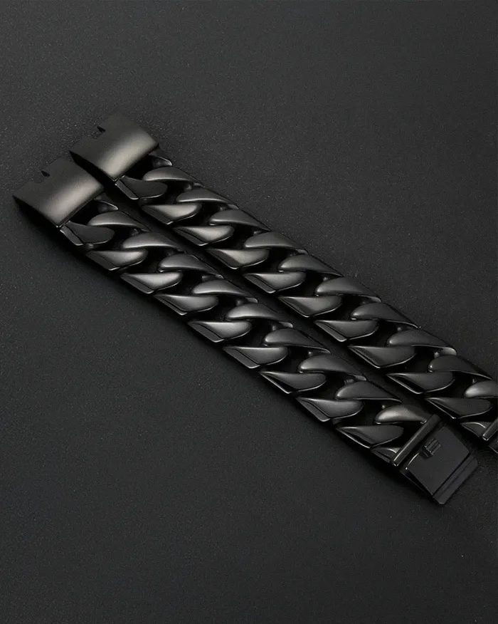 Black Cuban Link Bracelet "Phantom" - Image 4