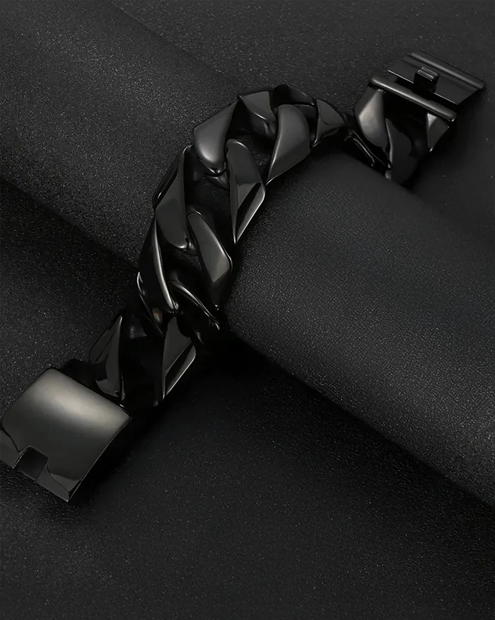 Black Cuban Link Bracelet "Phantom" - Image 5