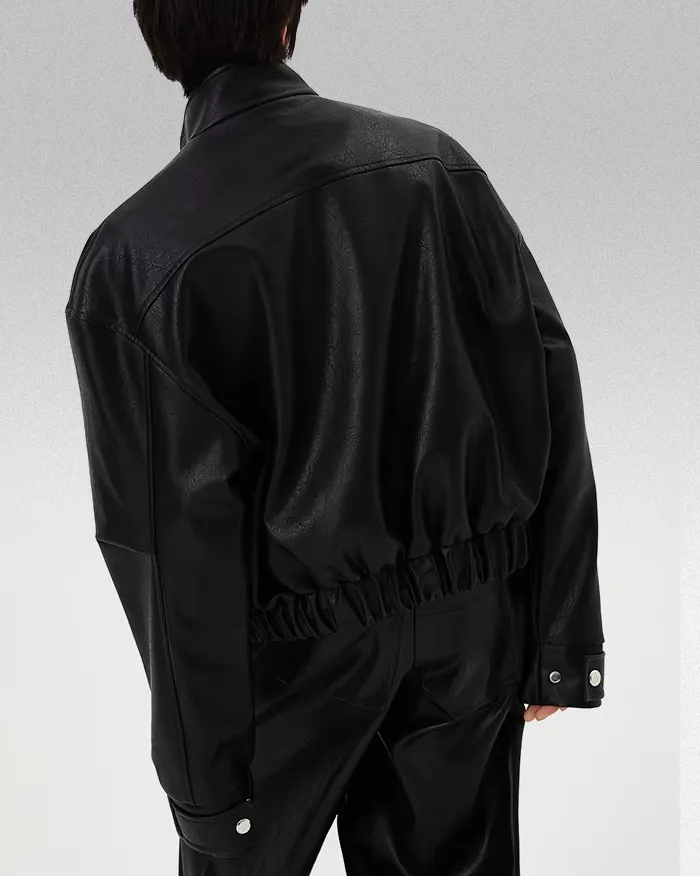 Black faux leather jacket "Zirushi" - Image 2