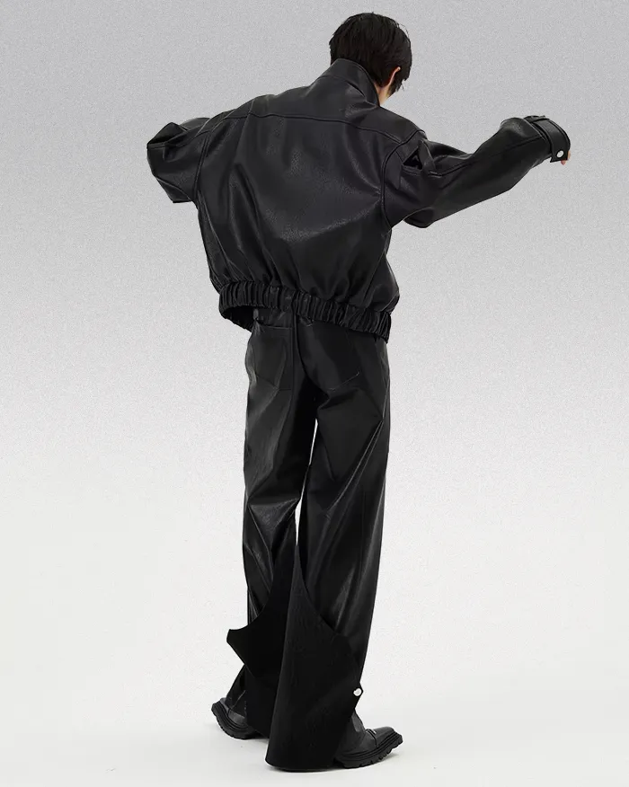 Black faux leather jacket "Zirushi" - Image 3