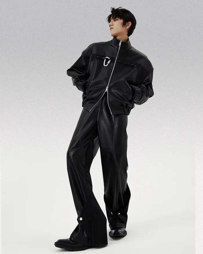 Black faux leather jacket "Zirushi" - Image 5