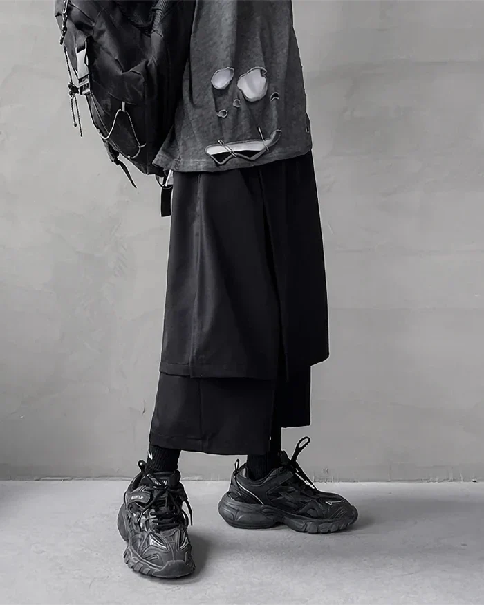 Black japanese hakama pants "Sabae" - Image 4