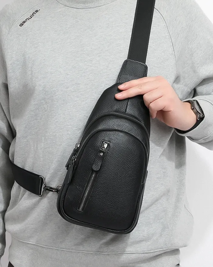 Black leather crossbody bag "Zuru" - Image 11