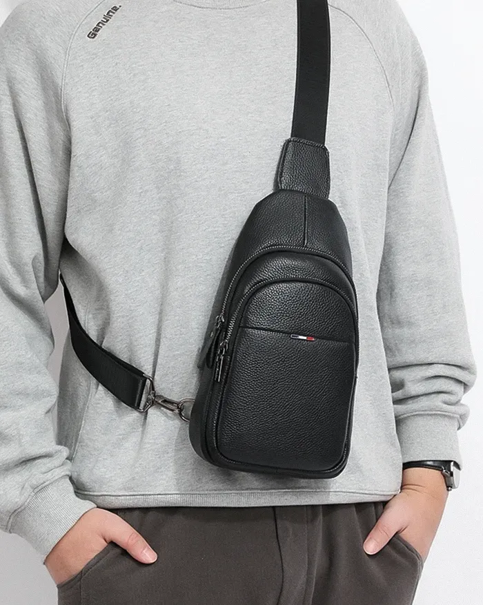 Black leather crossbody bag "Zuru" - Image 5