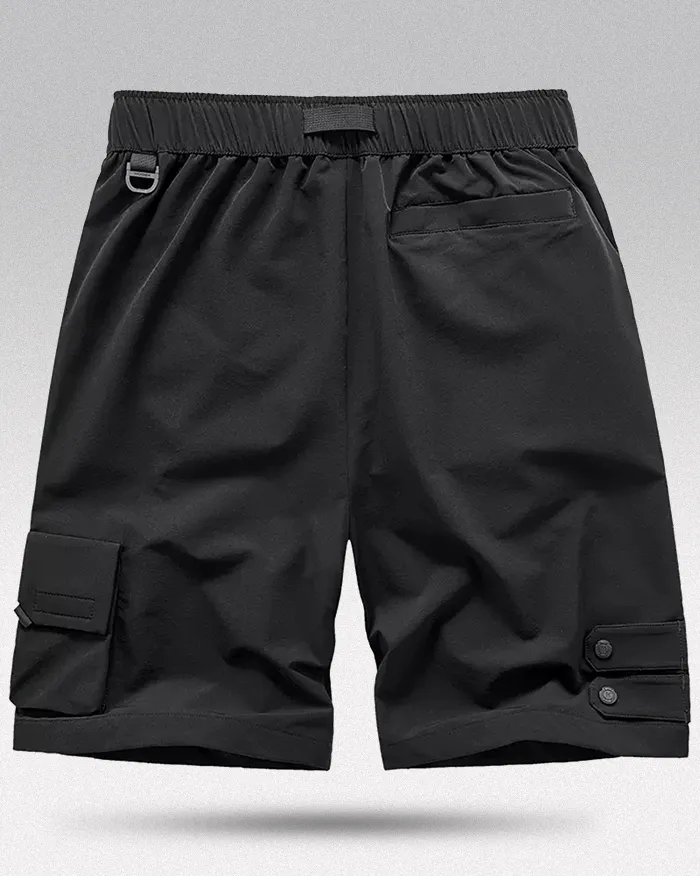 Black nylon cargo shorts "Togane" - Image 2