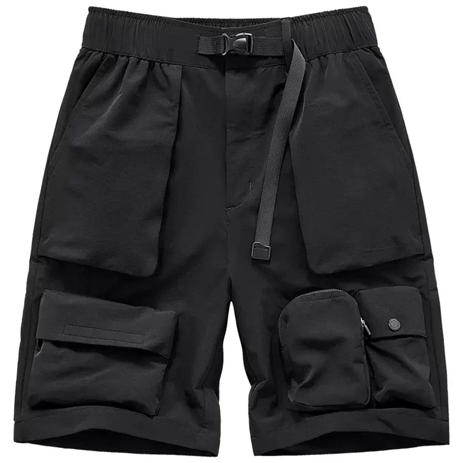 Black nylon cargo shorts "Togane" - Image 3