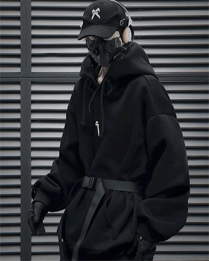 Black oversized hoodie "Kasaki" - Image 6