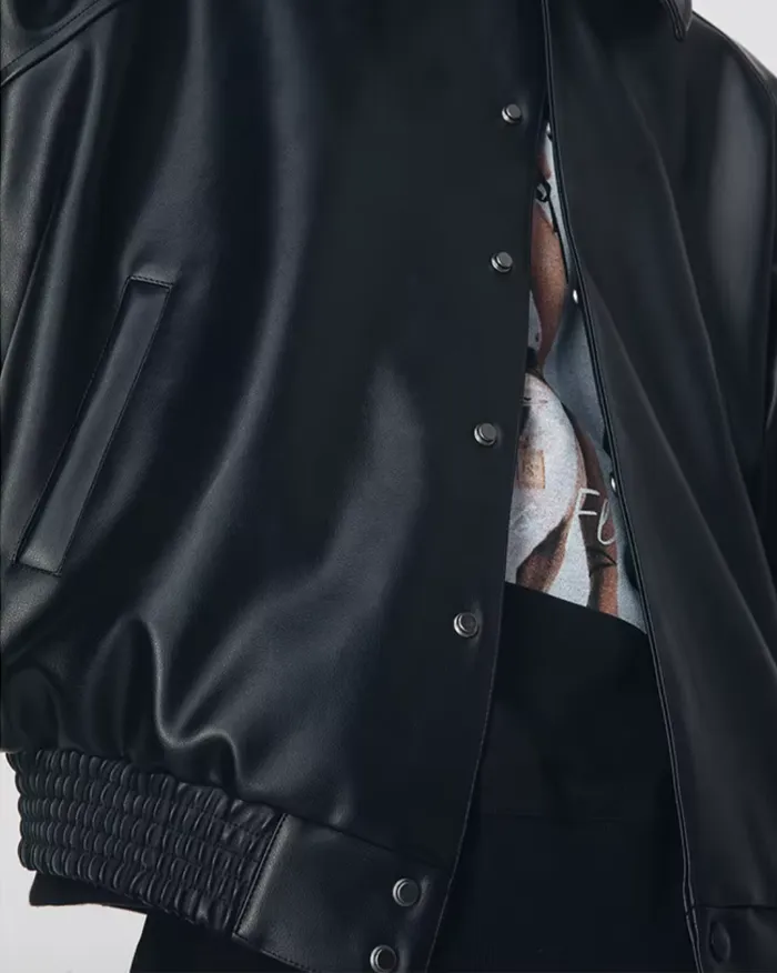 Black Pu Leather Jacket "Hioka" - Image 12