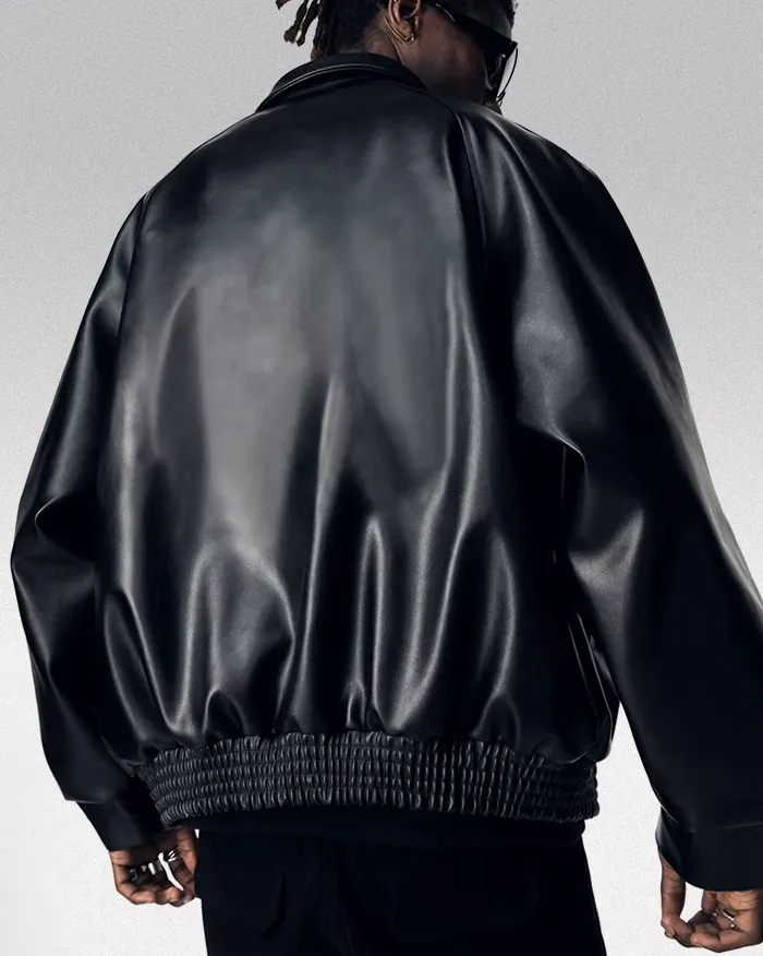 Black Pu Leather Jacket "Hioka" - Image 16