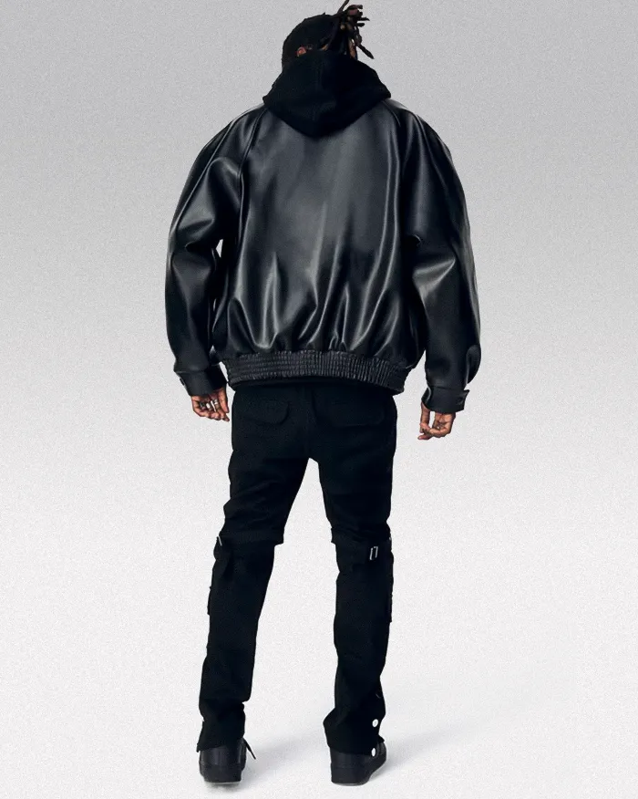 Black Pu Leather Jacket "Hioka" - Image 5