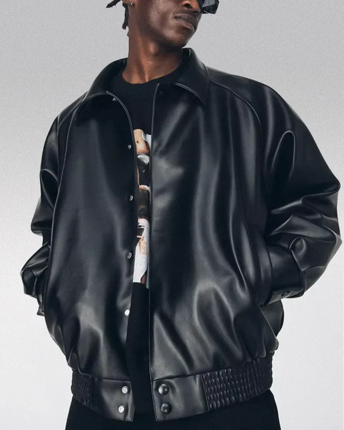 Black Pu Leather Jacket "Hioka" - Image 6