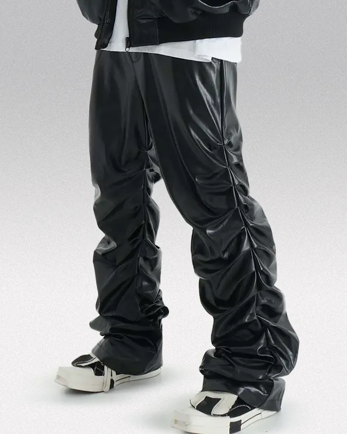 Black pu leather pants "Saga" - Image 2
