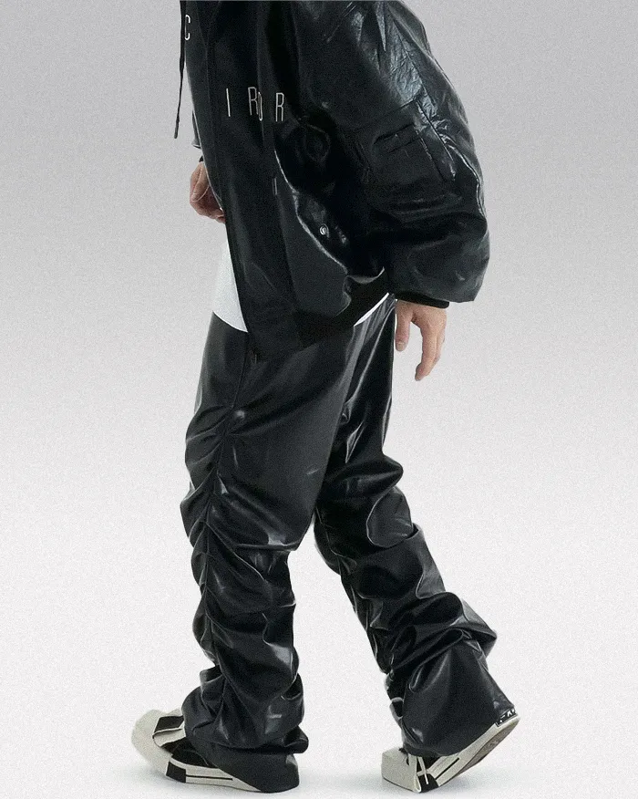 Black pu leather pants "Saga" - Image 3