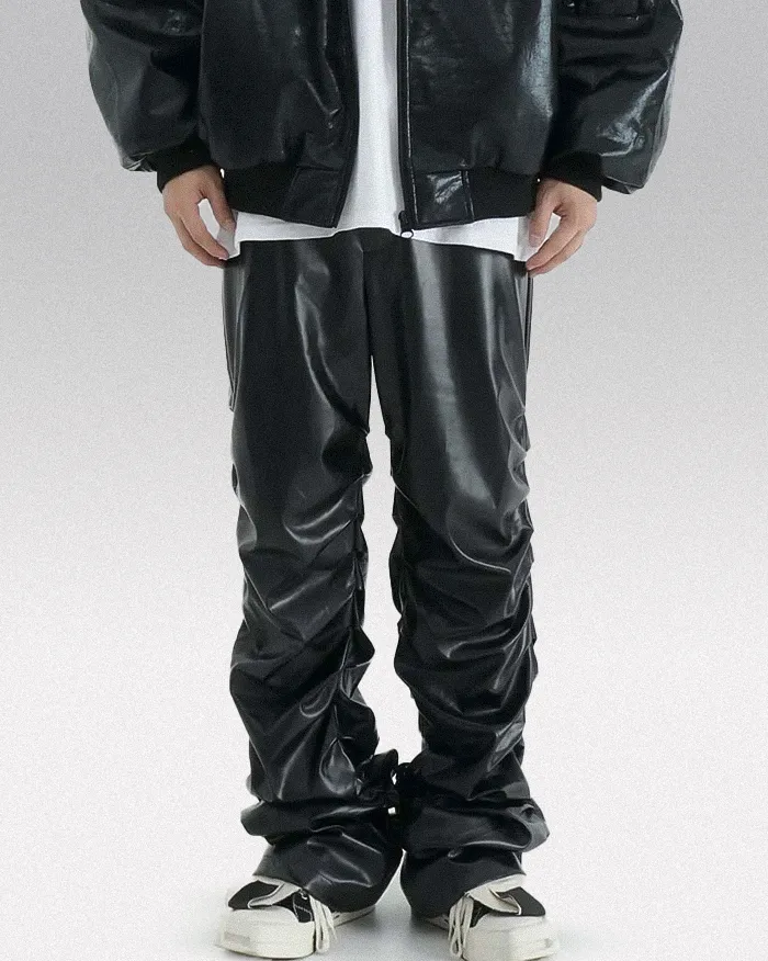 Black pu leather pants "Saga" - Image 4