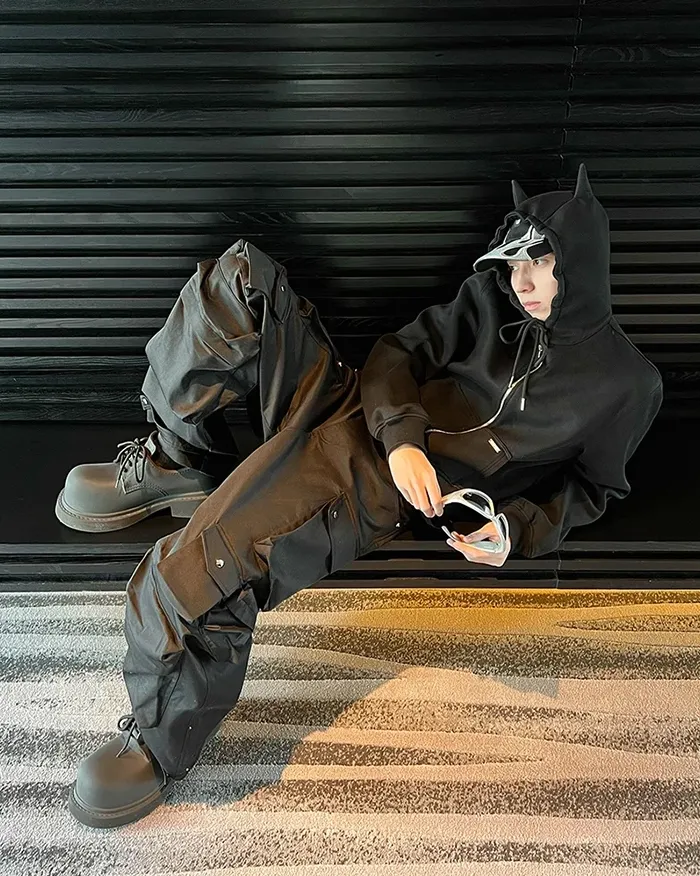 Black Wide Leg Cargo Pants "Darex" - Image 5