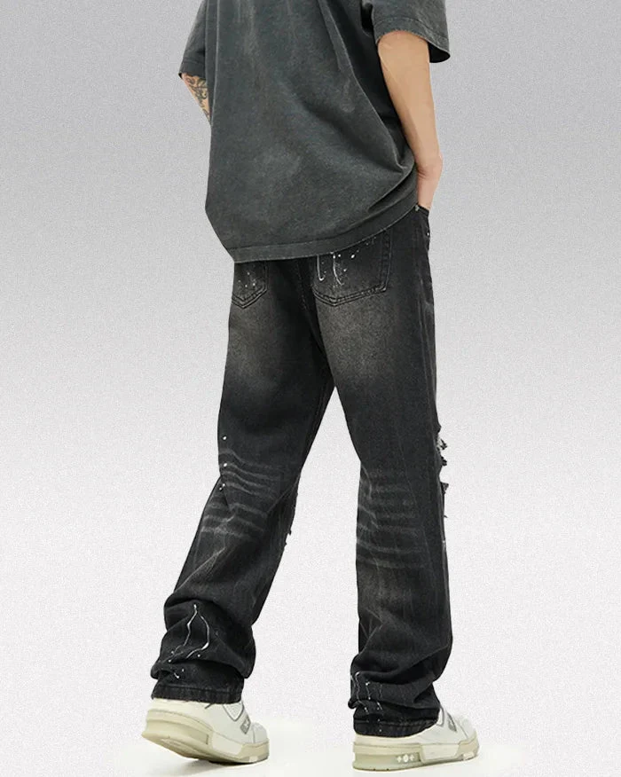 Black y2k jeans men "Kusei" - Image 2