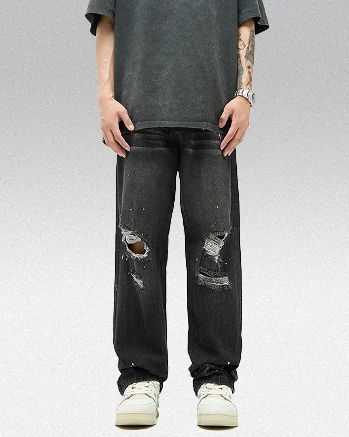 Black y2k jeans men "Kusei" - Image 3