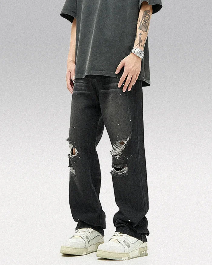 Black y2k jeans men "Kusei" - Image 4