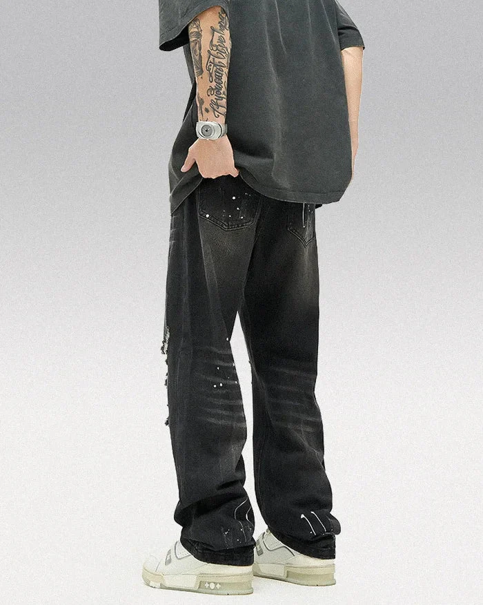 Black y2k jeans men "Kusei" - Image 5