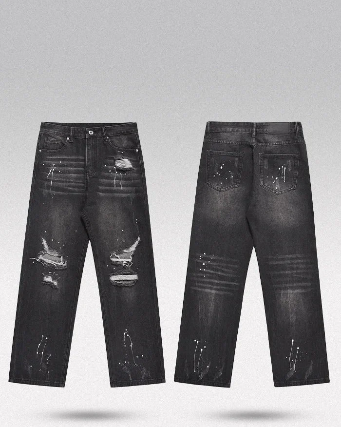 Black y2k jeans men "Kusei" - Image 6