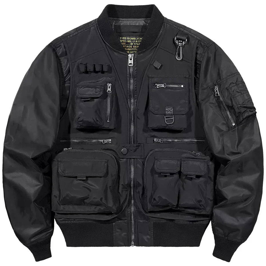 Black Bomber Jacket "Morichi" - Image 6