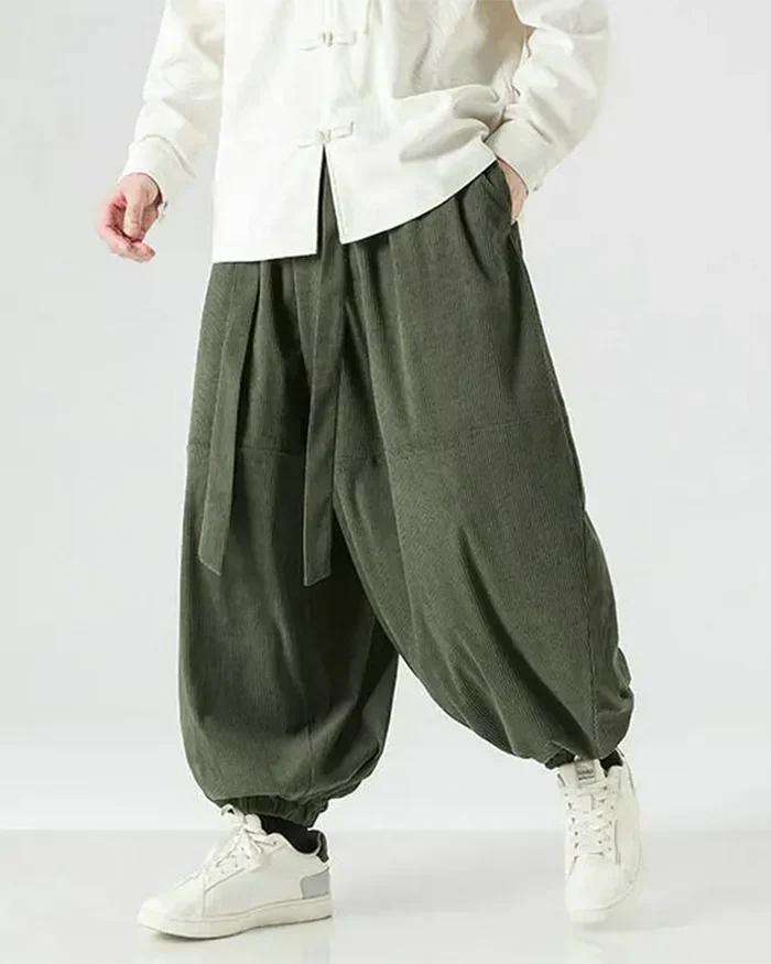 Corduroy Harem Pants "Toshima" - Image 11