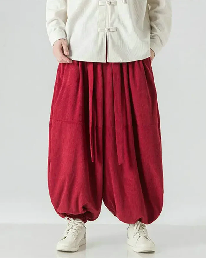 Corduroy Harem Pants "Toshima" - Image 14