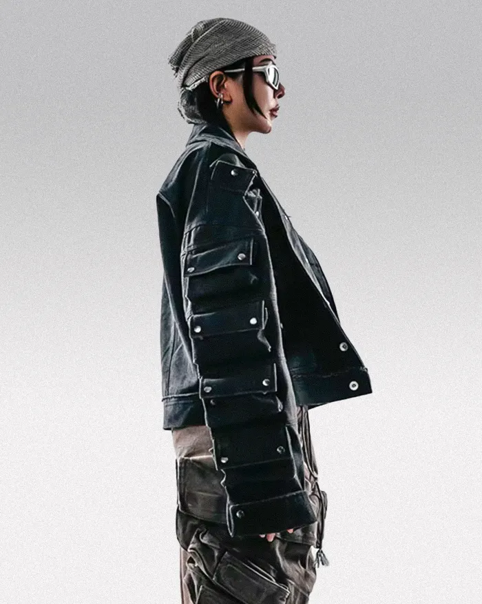Cyberpunk jean jacket "Nanako" - Image 11
