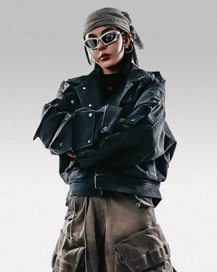 Cyberpunk jean jacket "Nanako" - Image 5