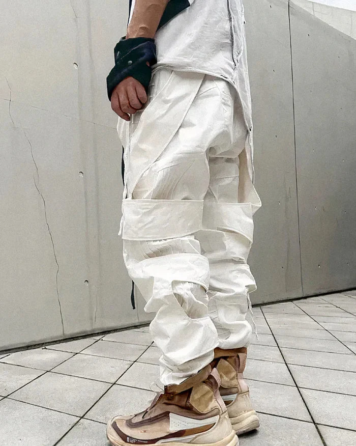 Cyberpunk white pants "Kodate" - Image 2