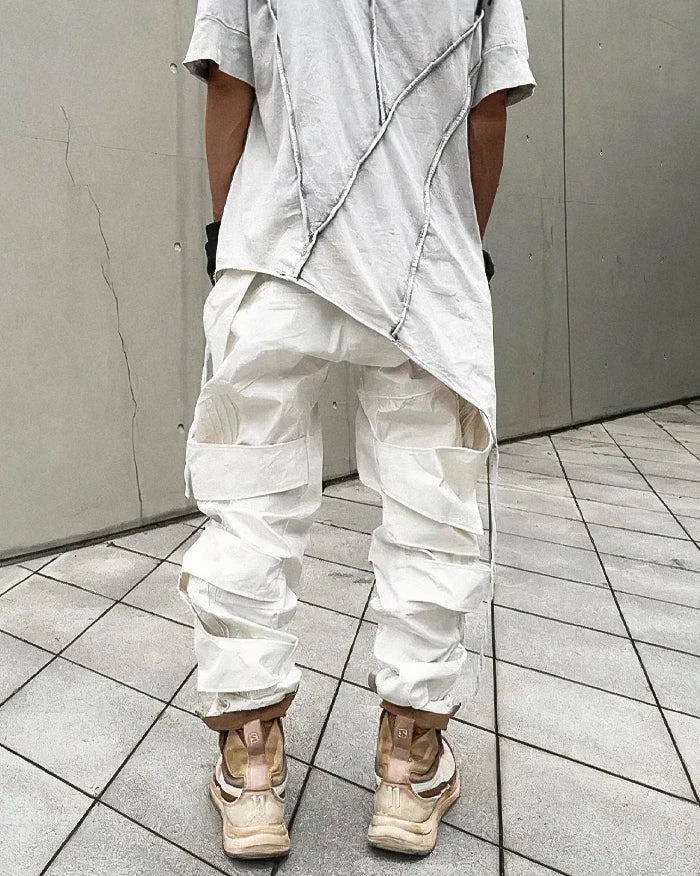Cyberpunk white pants "Kodate" - Image 3