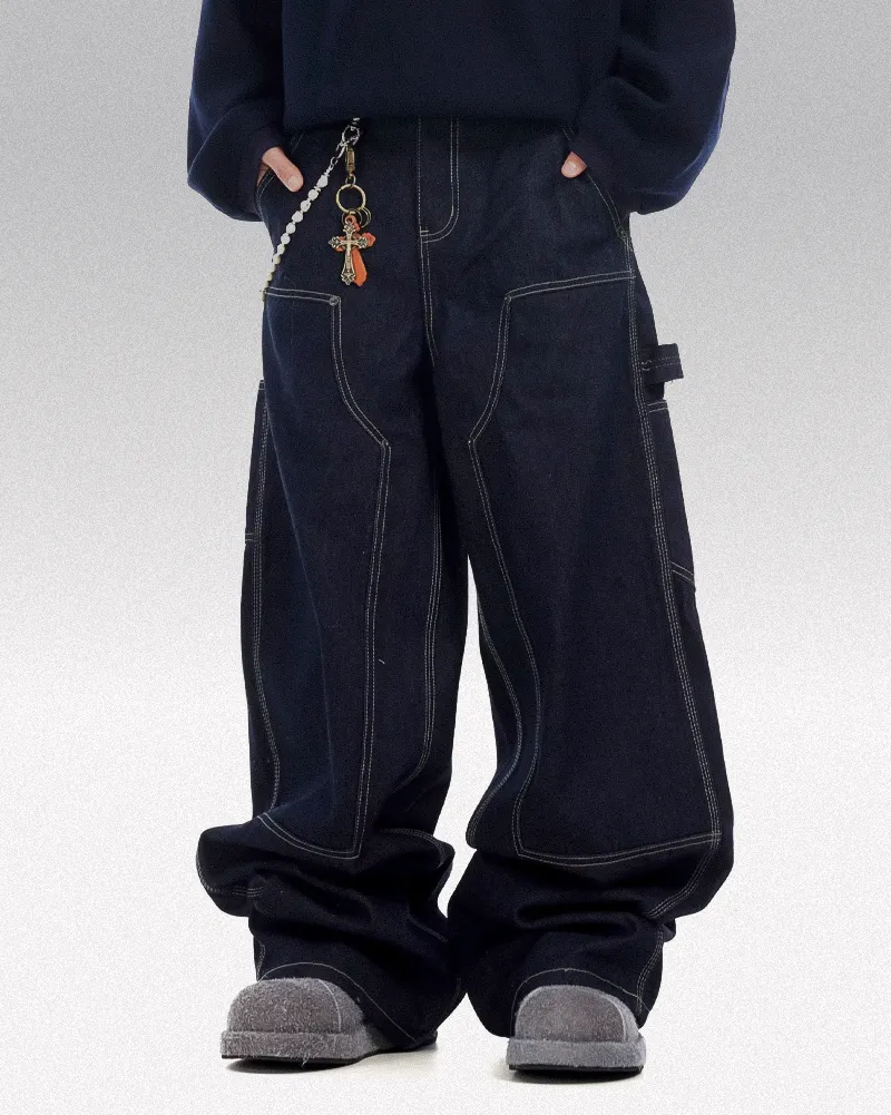 Dark blue baggy jeans "Magane" - Image 10
