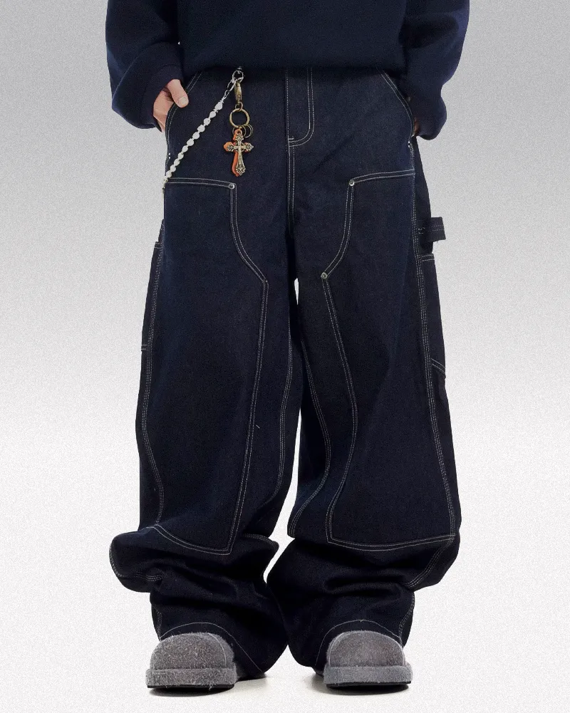 Dark blue baggy jeans "Magane" - Image 11