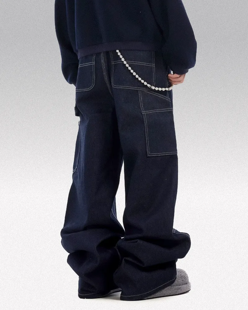 Dark blue baggy jeans "Magane" - Image 12