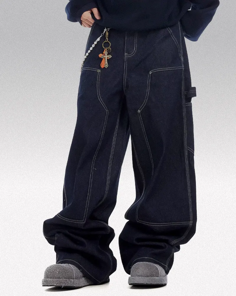 Dark blue baggy jeans "Magane" - Image 13